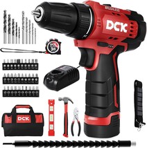 Brushless Cordless Drill Set, DCK 12V Cordless Drill with 2.0Ah Battery and Fast - £81.30 GBP