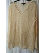 Apostrophe Woman Size 16/18W  Tan Crochet Top Long Sleeve - £11.82 GBP