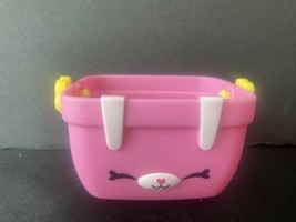 Moose Toys 3” Grocery Shopping Basket Pink with Yellow Handle and Bunny ... - $6.79