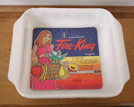 Vintage Anchor Hocking Fire King Green Meadow 8&quot; Cake Pan Dish Original Label - £31.49 GBP