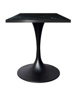 LeisureMod 24&quot; Square Dining Table with MDF Top and Black Stainless Stee... - $355.74
