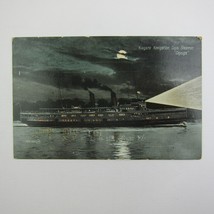 Ship Postcard Steamer SS Cayuga Night Moonlight Toronto Niagara Antique UNPOSTED - £19.73 GBP