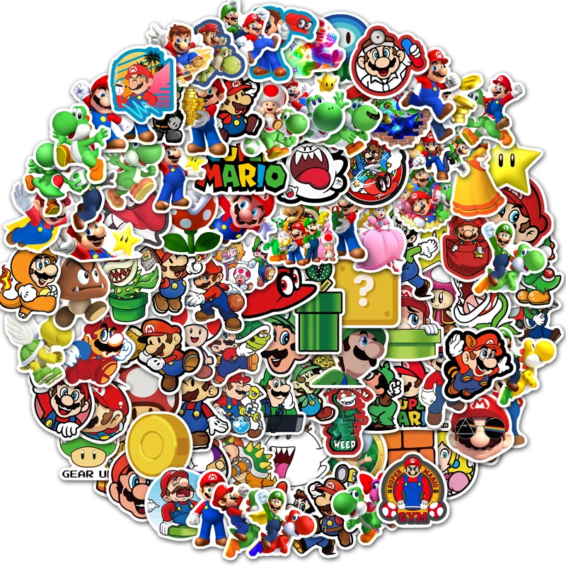 Sporting Cartoon character Super Mario stickers diy decoration laptop Luggage A  - £23.56 GBP