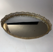 Vintage Stylebuilt Accessories Gold Tone Mirror Vanity Tray - £58.66 GBP