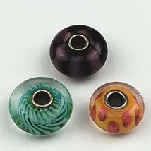 Trollbeads Glass Charms Blue-Green Feather Red Shadow Purple Lines  - £22.42 GBP