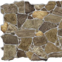 Dundee Deco Brown Faux Stone PVC 3D Wall Panel, 3.2 ft X 2.1 ft (98cm X 63cm), I - £17.02 GBP+