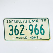 1975 United States Oklahoma Base Mobile Home License Plate 362-966 - £14.94 GBP