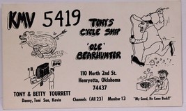 Vintage CB Ham radio Amateur Card KMV 5419 Henryetta Oklahoma - $4.94