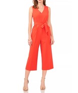 Vince Camuto 9199912 Vneck Tie Front V-Neck Jumpsuit SZ 0 TulipRed - $82.43