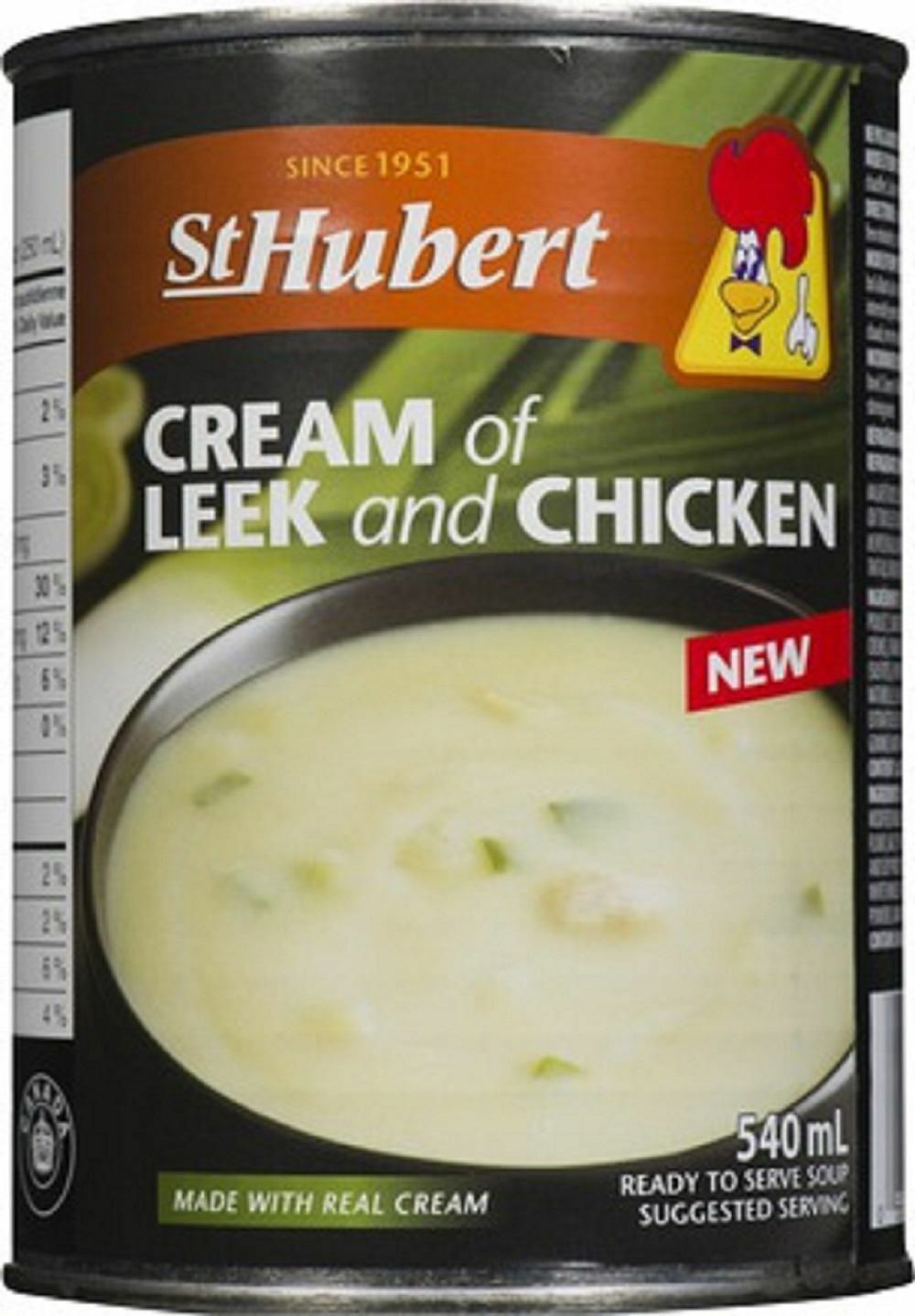 12 x St-Hubert Cream Of Leak And Chicken Soup 540mL/18.3 oz each-Free Shipping - $61.92