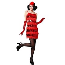 NEW Red Flapper Halloween Costume Dress Headpiece Woman Small 4-6 - £20.02 GBP