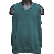 Lands End Little Girls Large (6X-7) Drifter V-Neck Sweater Vest, Evergreen - £14.36 GBP