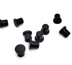 1/4&quot; Silicon Rubber Drill Hole Plugs Push In Compression Stem 3/8&quot; Top Flange - £8.52 GBP+