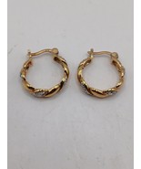 Gold Vermeil  CZ Hoop Earrings - €21,46 EUR