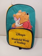 Vintage Disney&#39;s Wonderful World Of Reading Pooh Small Kids Backpack Book Bag - $14.84