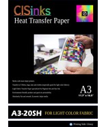 20 Sheet Light Fabric Inkjet Heat Transfer Paper A3 11.7&quot;  16.5&quot; Cotton ... - £43.44 GBP