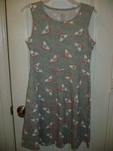 Wonder Nation Girls Play Dress Size X-Large (14-16) Gray Clouds With Rainbows - £8.60 GBP