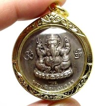 GANESHA GANAPATI VINAYAKA HINDU DEITY GANESH &amp; MAGIC HERMIT BLESS AMULET... - £38.13 GBP