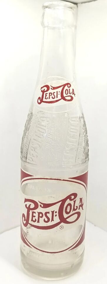 Vintage Pepsi-Cola Double-Dot 8oz Soda Bottle Embossed Lubbock, TX 1940-50s RARE - $17.50