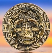 Memento Mori Antique Gold Skull Coin, Stoic Philosophy Remember You Must Die - £13.43 GBP