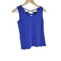 New CHICO&#39;S Shirt 100% Cotton Blue Sleeveless Cross Back Tank Top - £13.87 GBP