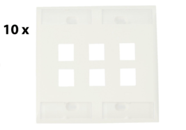 LOT OF 10 COMMSCOPE Faceplate Kit  2-gang 6 port  white 1-2111013-3 - €19,54 EUR
