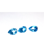 Topaz Swiss Blue 9 x7 mmm Pear shaped stones  set of 3  approx 25 carats - $420.50 MXN