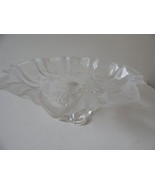Vntg Crystal Glass fluted Cake / cookie Pedestal bowl Stand Clear  EUC - $244.80 MXN