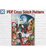 Halloween Jack And Sally Nightmare Before Christmas Counted Cross Stitch... - $3.50