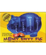 Money Savvy Piggy Bank BLUE-4 SLOTS:SAVE,DONATE,SPEND,INVEST-PARENTS&#39; CH... - £7.80 GBP