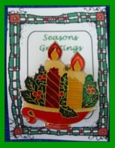 Christmas PIN #0257 Double Candle Enamel &amp; Goldtone with Holly HOLIDAY - $183.47 MXN