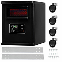 Costway Electric Portable Infrared Quartz Space Heater Filter Remote 1500W Black - £137.85 GBP