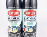 Krylon Fusion For Plastic Spray Paint 2321 Gloss Black 12 Oz Ea Lot Of 2 - $28.98