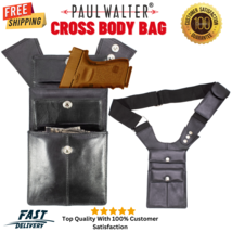 Genuine Leather Carry Handbag Shoulder Underarm Hidden Holster Gun Bag B... - $19.79