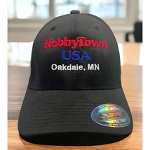 Hobbytown USA Baseball Hat Cap Oakdale MN Flexfit Black L/XL - $19.87