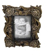 Rustic Western Carved Floral Scrollwork Faux Wooden Picture Photo Frame ... - $35.30 CAD