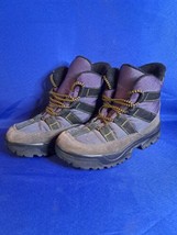 LL Bean Women’s Suede Winter Hiking Boots Fleece Lined Size 7 M Gray Purple - £29.45 GBP