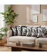 SOGA 6PC 45cm Vintage Black Floral Decorative Pillow Cover Set– Sofa &amp; B... - $85.50