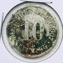 1907 German Empire 10 Pfennig Coin - £4.46 GBP