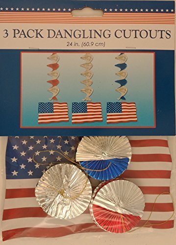PATRIOTIC AMERICAN FLAG DANGLERS 3Ct/Pk - $2.96
