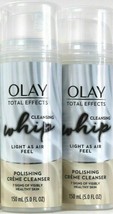 2 Count Olay Total Effects 5 Oz Whip Light As Air Feel Polishing Creme Cleanser - £17.62 GBP
