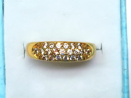 Elegant simulated diamond 24k gold filled wedding ring proposal marry ring - $40.00