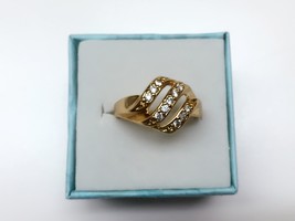 High quality simulated diamond 24k gold filled wedding ring proposal marry ring - $40.00