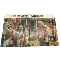 Polaroid Color Pack Land Camera Print Ad 1968 Vintage 2 Page 60 Second E... - $16.95
