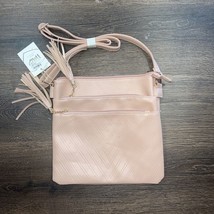 New Imoshion Pink Vegan Leather Tussle Crossbody Bag Purse Handbag - $12.60
