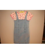 Steve Madden Girls Small Light Blue Denim Strawberry Top 2 Piece Dress S... - £11.50 GBP