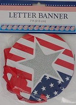 PATRIOTIC AMERICAN LETTER BANNERS, Red Flags 'Happy 4th of July' - £3.13 GBP
