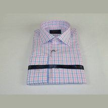 Men 100% Cotton Shirt Manschett Quesste Turkey Slim Fit 6019-01 Pink Checkers image 3