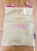LANCOME Le Bikini Wet Bikini Gold W Pink Vinyl Lined Drawstring Bag. NWOT - $15.83