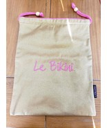 LANCOME Le Bikini Wet Bikini Gold W Pink Vinyl Lined Drawstring Bag. NWOT - $21.55 CAD